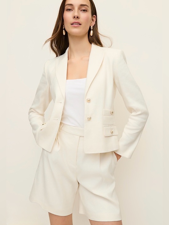 Ann Taylor Jackets & Blazers - Ann Taylor Ivory Structured Single-Breasted Blazer